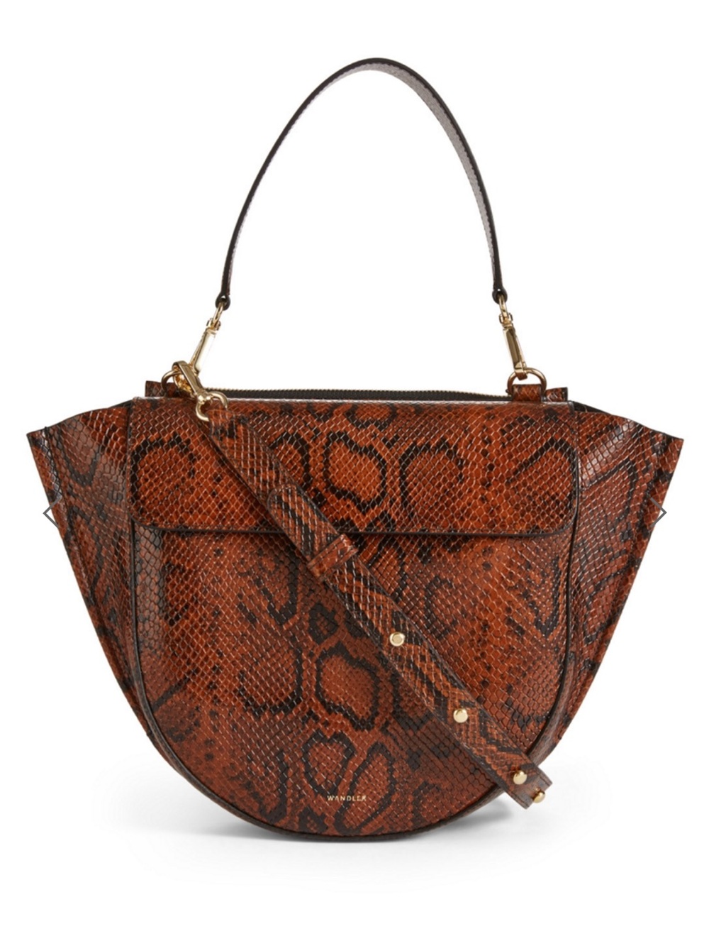 Wandler Hortensia Medium Python Printed Leather Convertible Bag